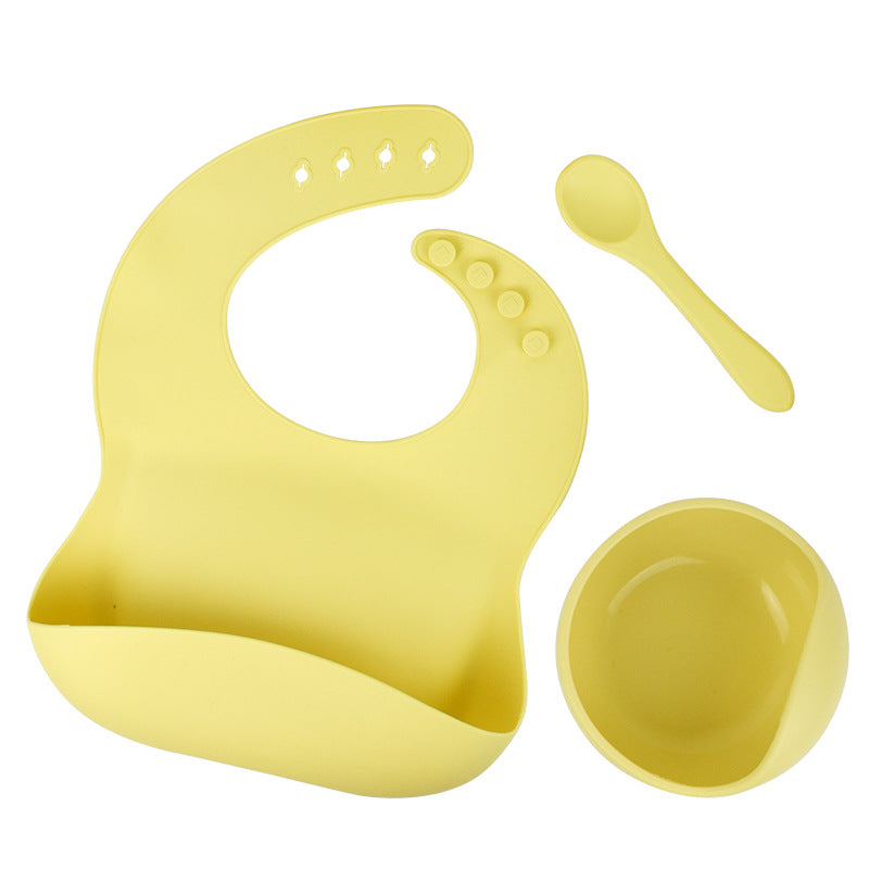 3-Piece Silicone Baby Feeding Set for Cleaner Meals