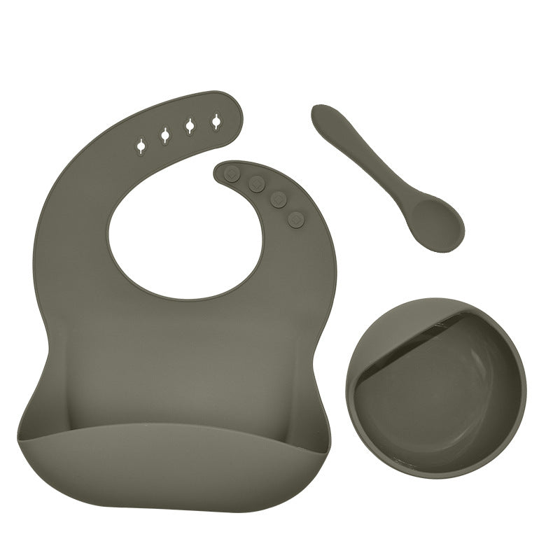 3-Piece Silicone Baby Feeding Set for Cleaner Meals