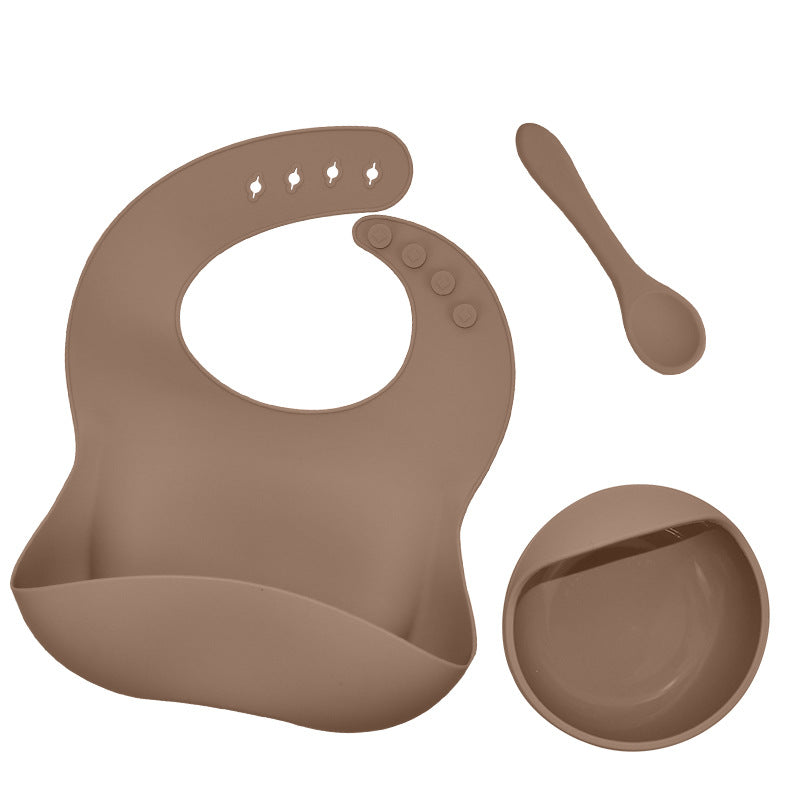 3-Piece Silicone Baby Feeding Set for Cleaner Meals