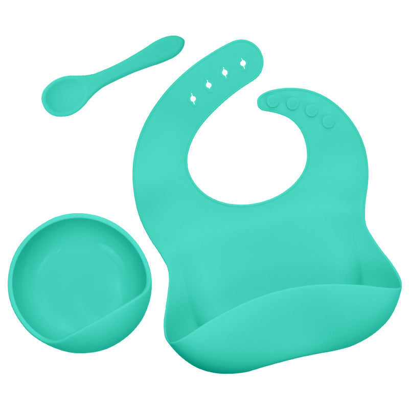 3-Piece Silicone Baby Feeding Set for Cleaner Meals
