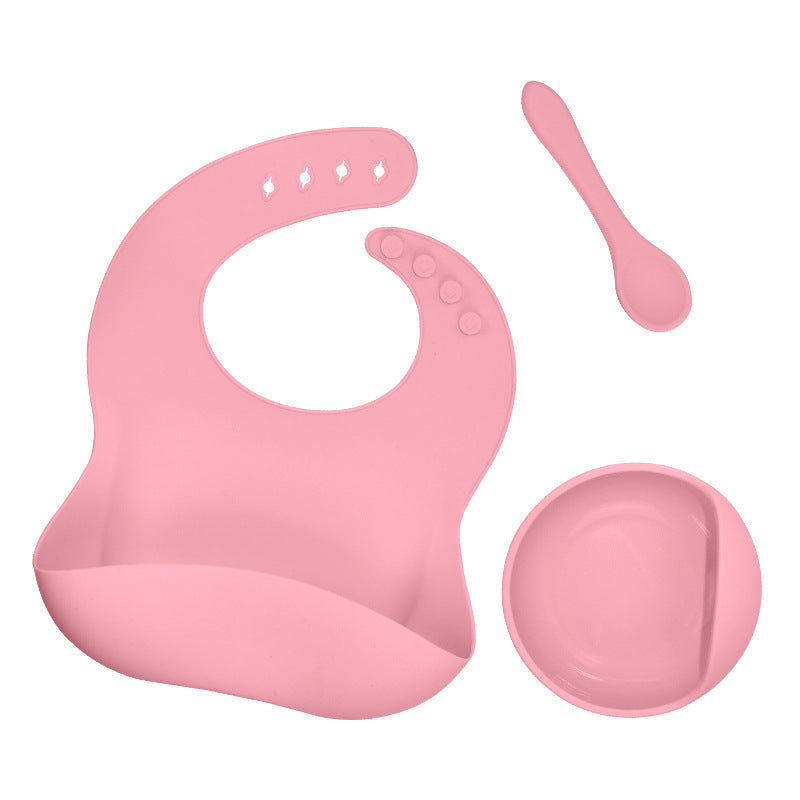 3-Piece Silicone Baby Feeding Set for Cleaner Meals