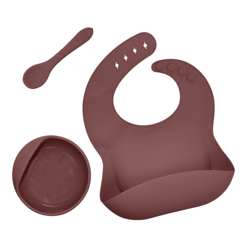 3-Piece Silicone Baby Feeding Set for Cleaner Meals