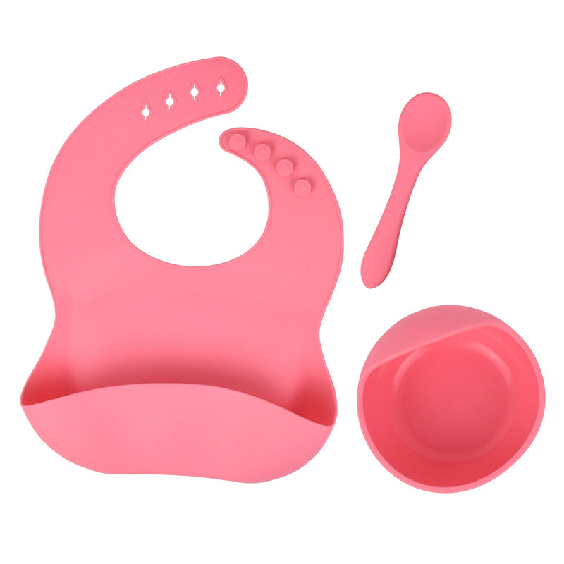 3-Piece Silicone Baby Feeding Set for Cleaner Meals