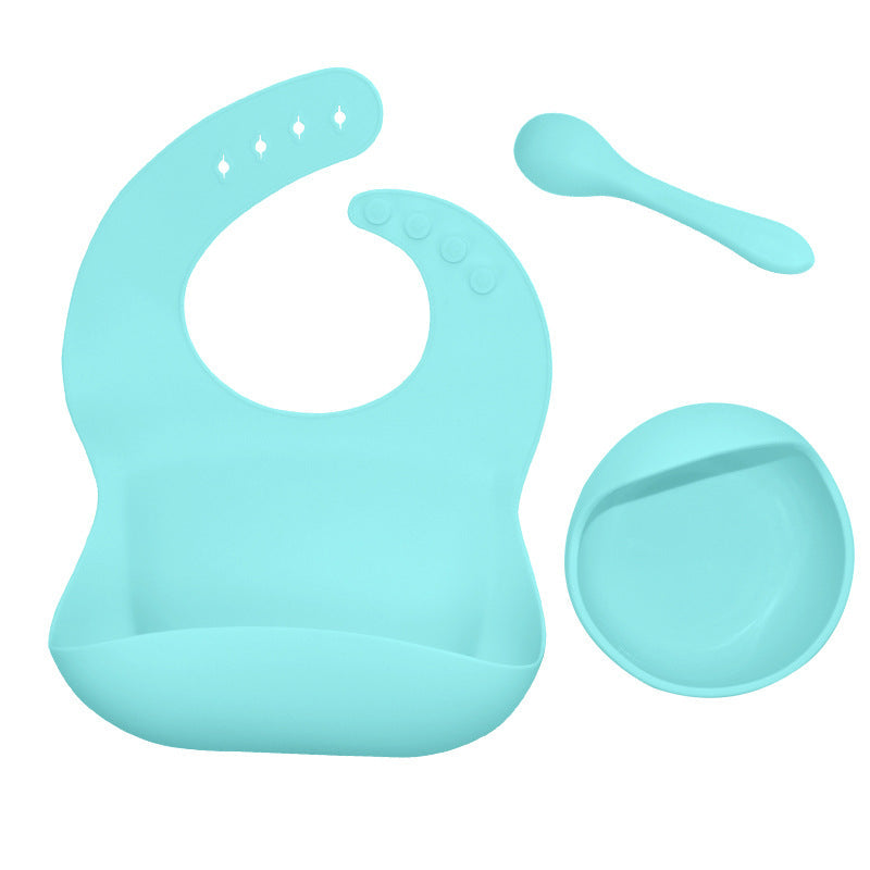 3-Piece Silicone Baby Feeding Set for Cleaner Meals