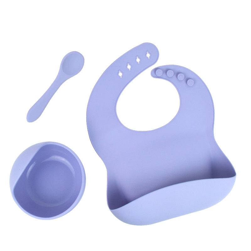 3-Piece Silicone Baby Feeding Set for Cleaner Meals