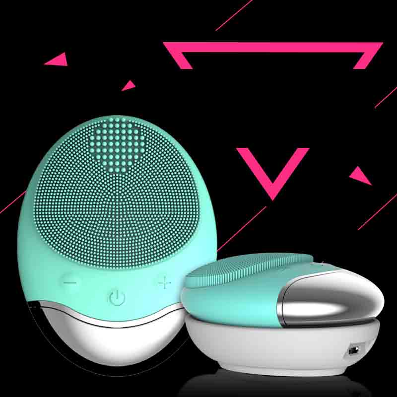 Silicone Ultrasonic Face Cleansing Brush, USB Rechargeable