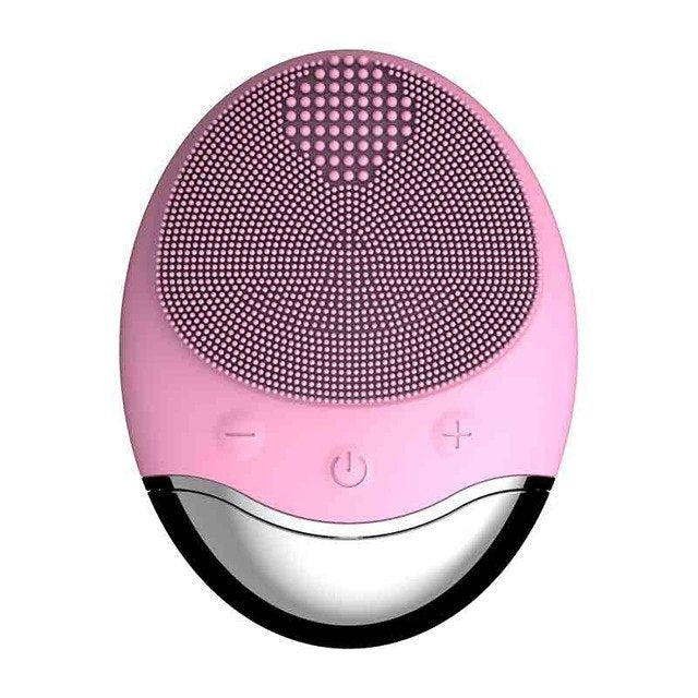 Silicone Ultrasonic Face Cleansing Brush, USB Rechargeable
