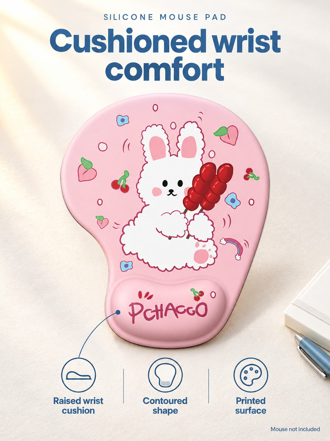 Silicone Wrist Mouse Pad with Cushioned Wrist Support