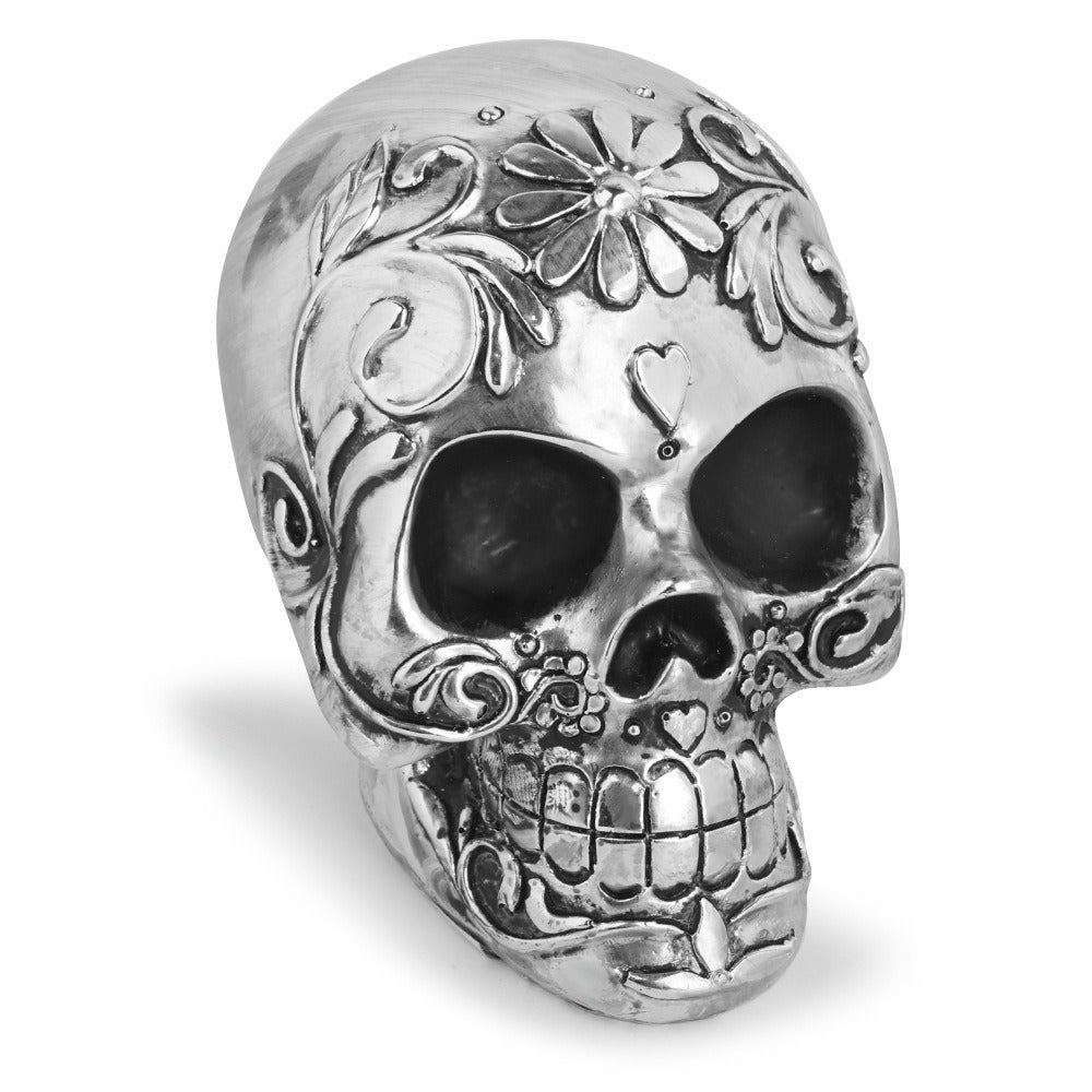 Silver Devil's Head Skeleton Ornament Gothic Decor