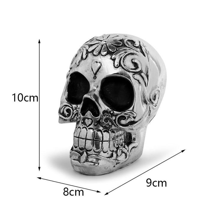 Silver Devil's Head Skeleton Ornament Gothic Decor