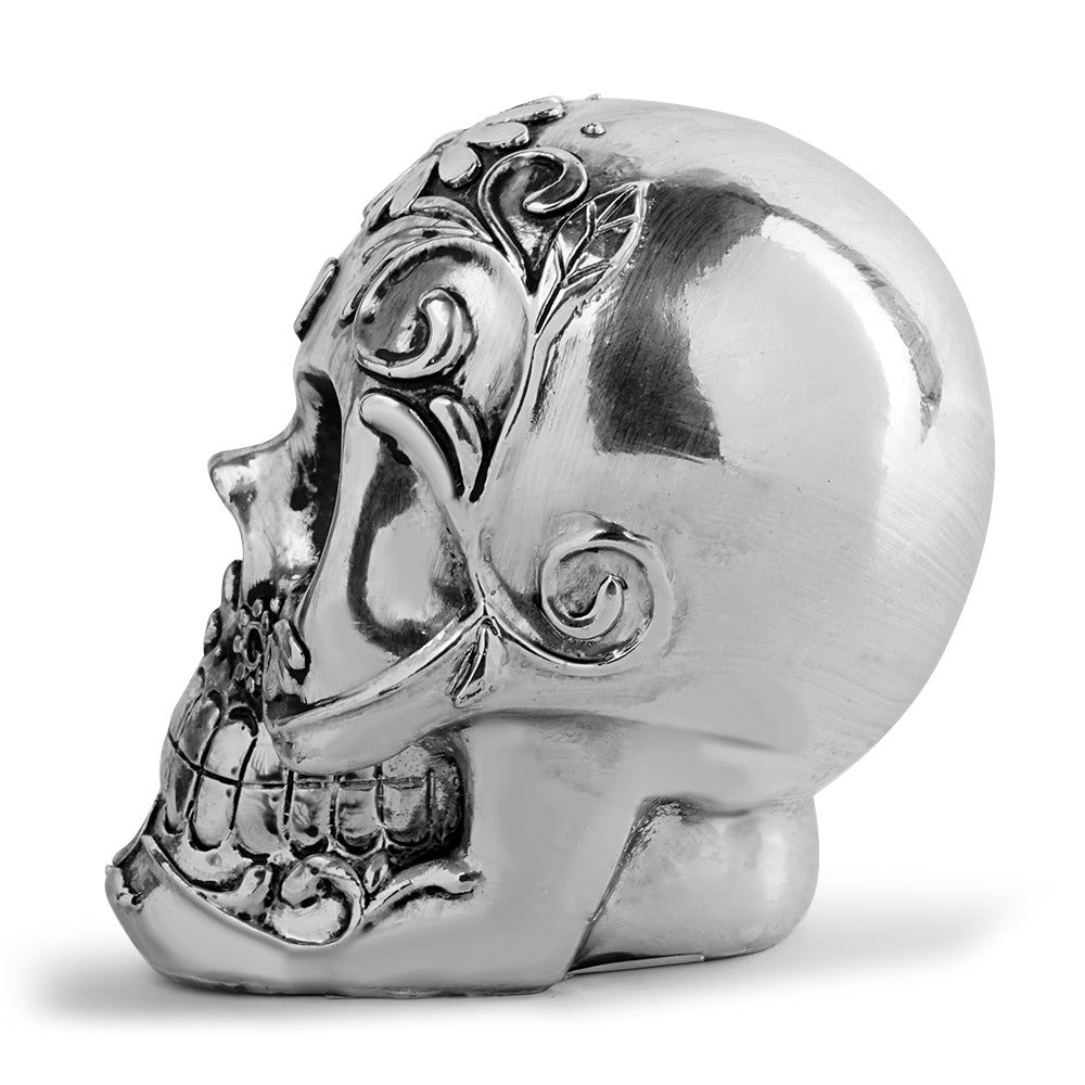 Silver Devil's Head Skeleton Ornament Gothic Decor