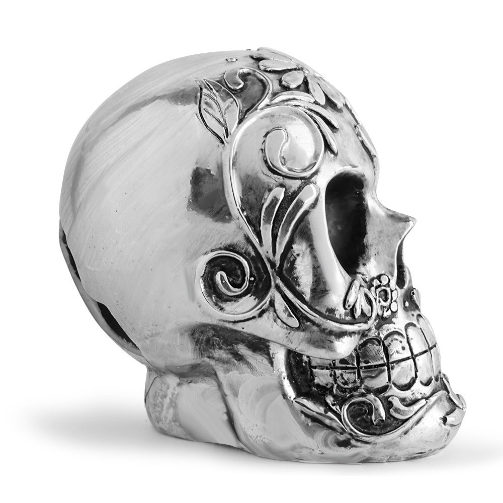 Silver Devil's Head Skeleton Ornament Gothic Decor