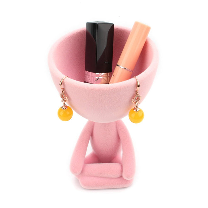 Pink Meditation Figurine Storage Bowl for Small Items