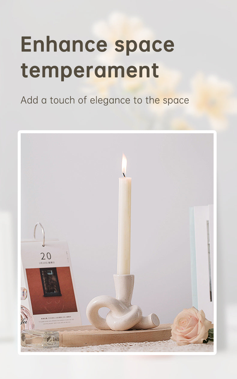 Ceramic Candle Holder for Sculptural Tabletop Decor
