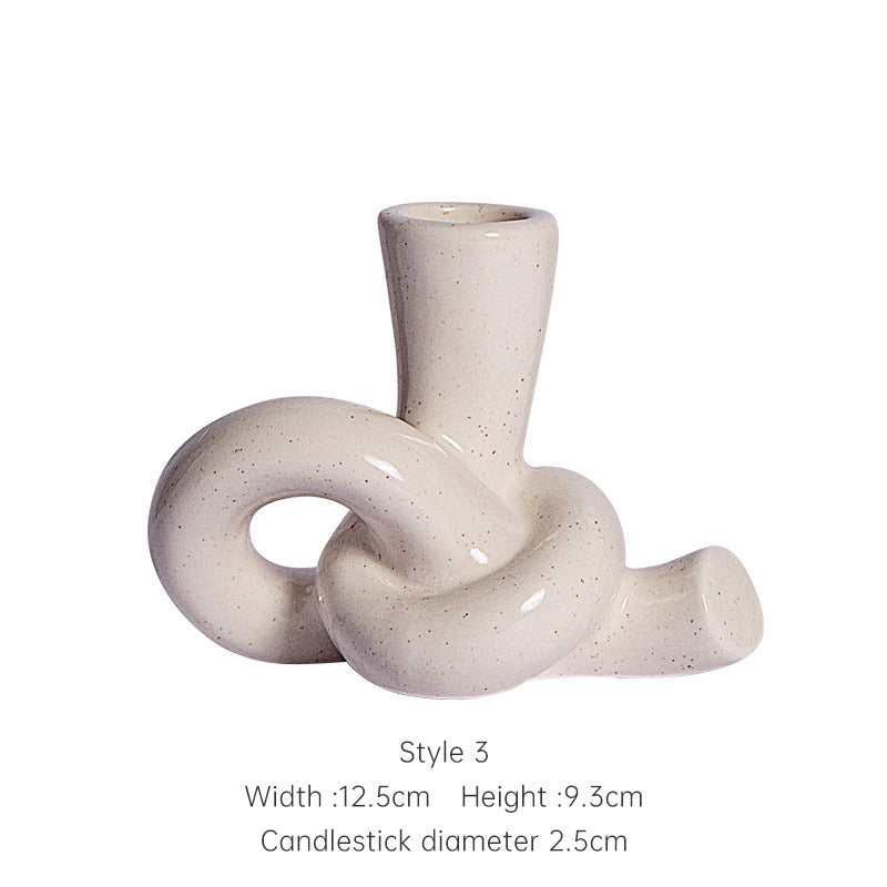 Ceramic Candle Holder for Sculptural Tabletop Decor