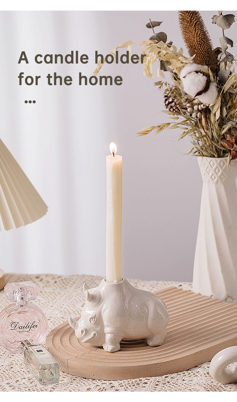 Ceramic Candle Holder for Sculptural Tabletop Decor
