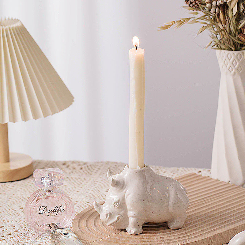Ceramic Candle Holder for Sculptural Tabletop Decor