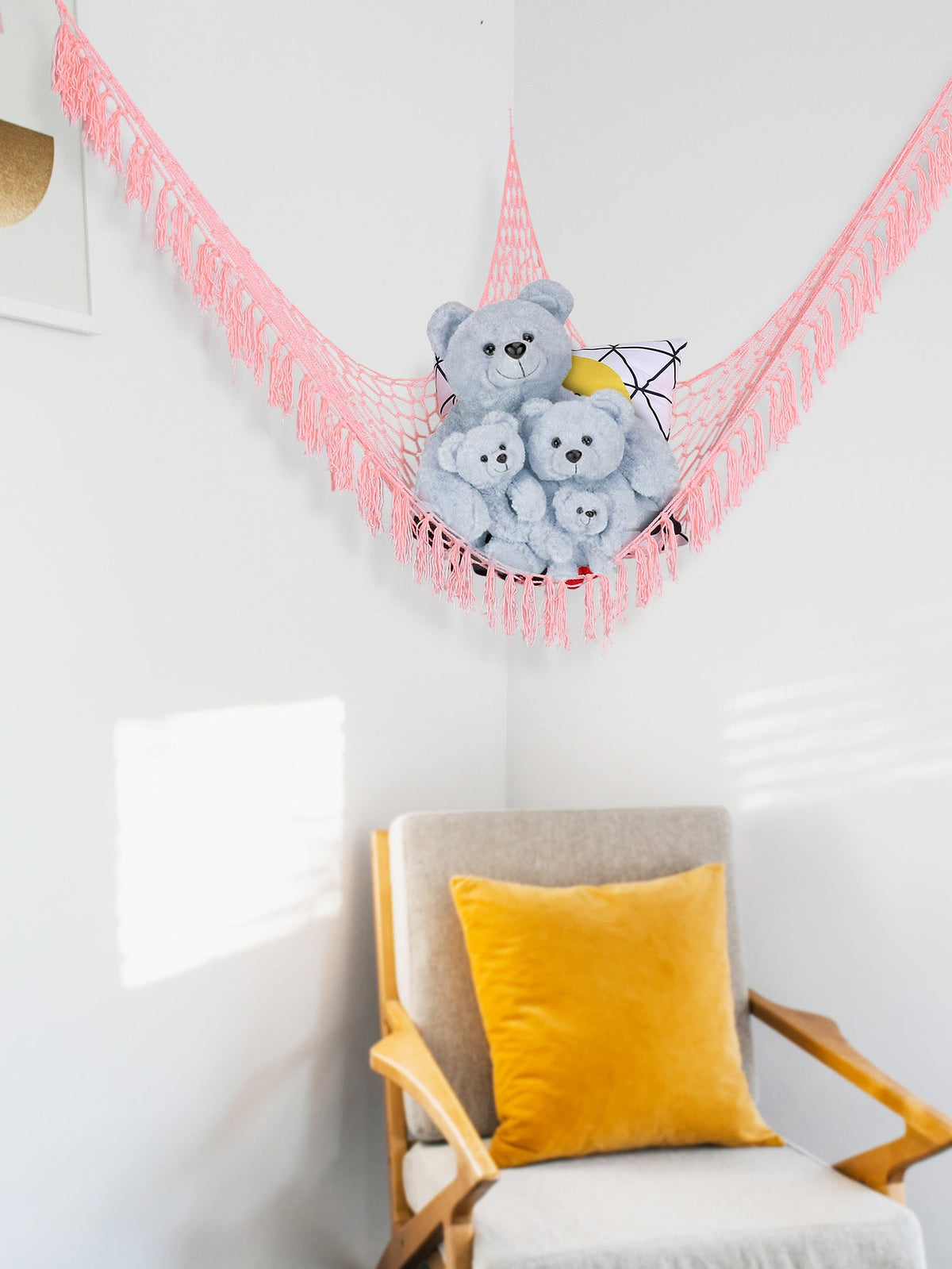 Bohemian Plush Toy Corner Storage Hammock Organizer