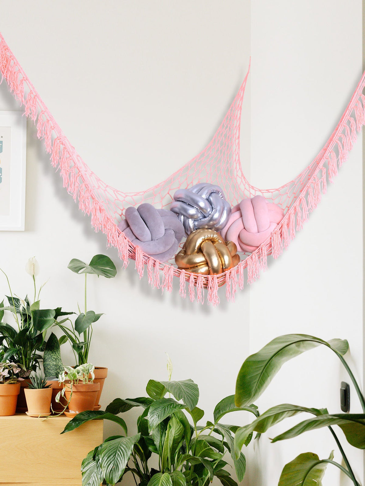 Bohemian Plush Toy Corner Storage Hammock Organizer