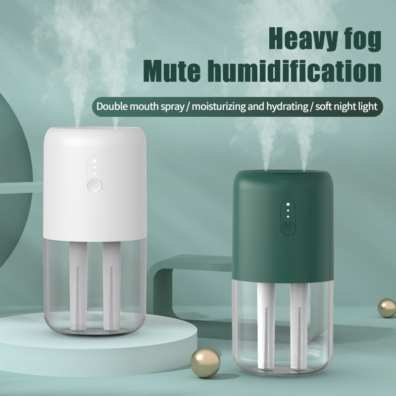 Dual Spray Portable USB Humidifier for Desk and Bedside