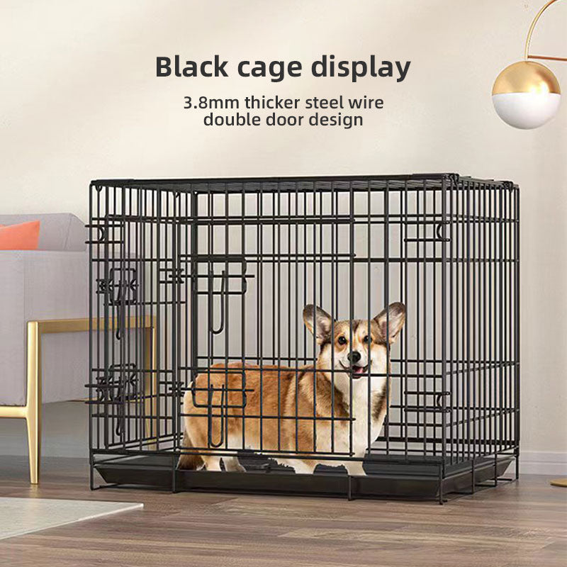 Dog Crate with Double Doors & 3.8mm Steel Wire