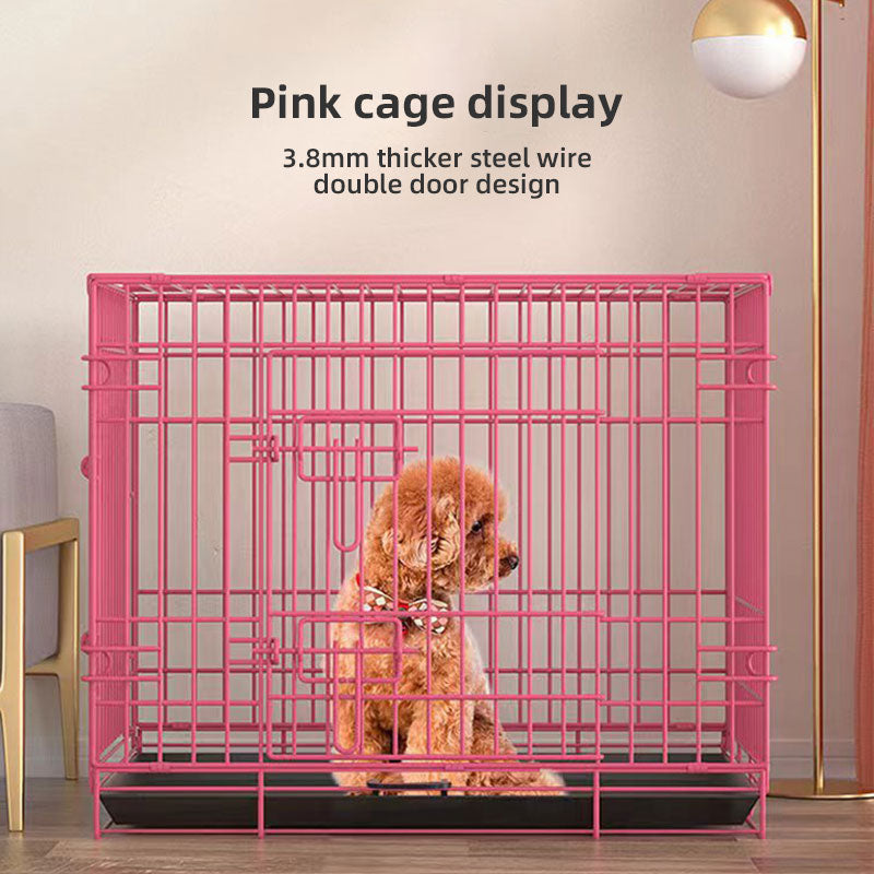 Dog Crate with Double Doors & 3.8mm Steel Wire