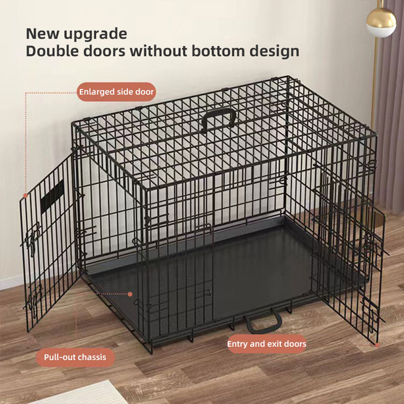 Dog Crate with Double Doors & 3.8mm Steel Wire