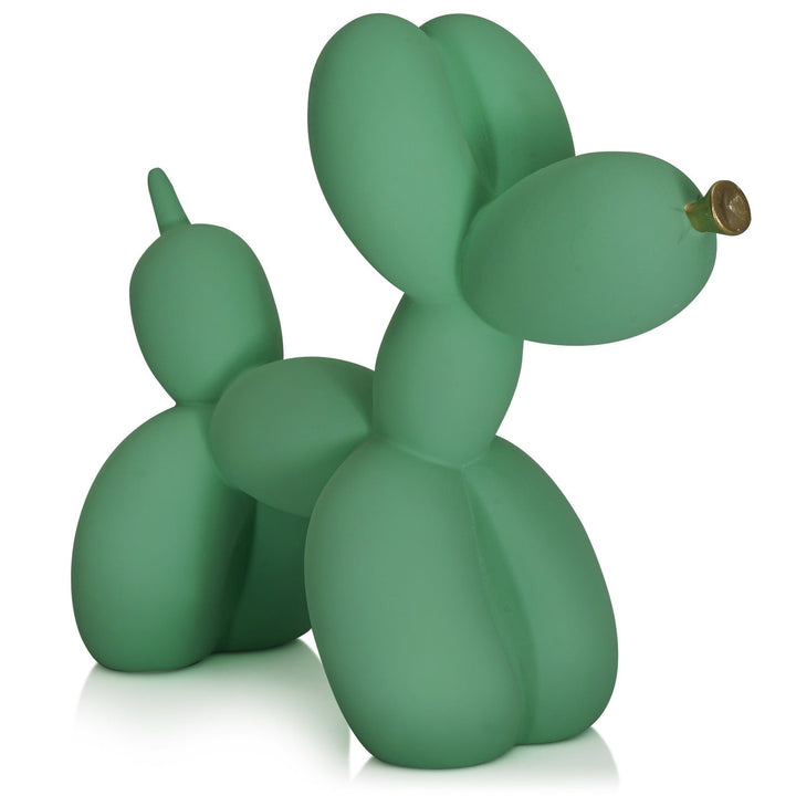 Green Balloon Dog Sculpture for Playful Modern Decor