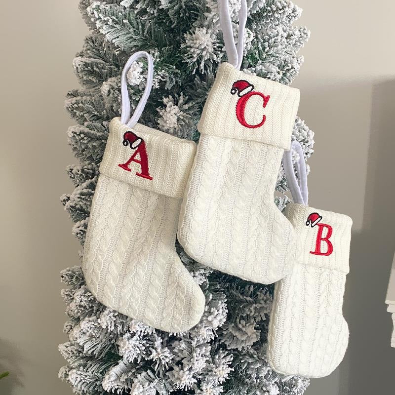 Personalized Knitted Christmas Stocking Decoration