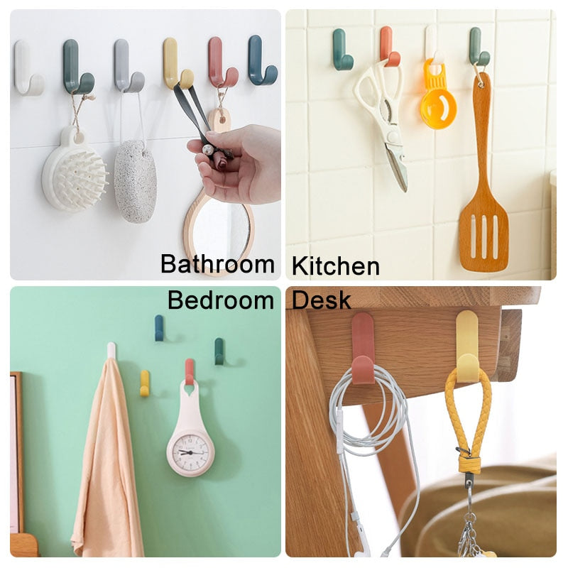 Adhesive Wall Hooks: Compact No-Drill Nordic Storage