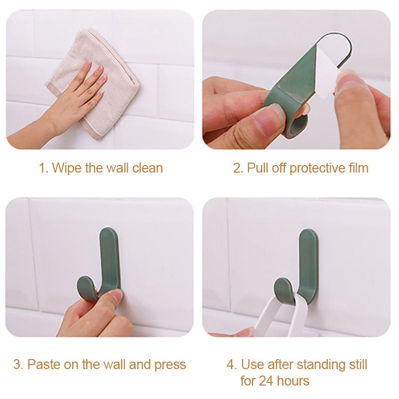 Adhesive Wall Hooks: Compact No-Drill Nordic Storage