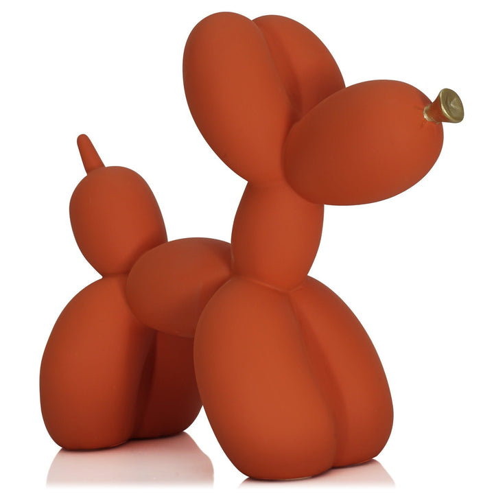 Orange Balloon Dog Sculpture for Shelf & Console Decor