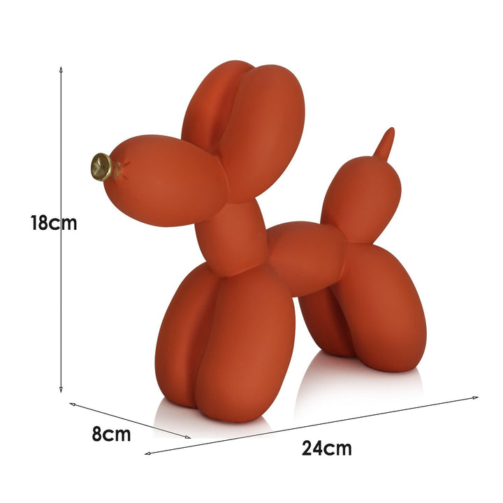 Orange Balloon Dog Sculpture for Shelf & Console Decor