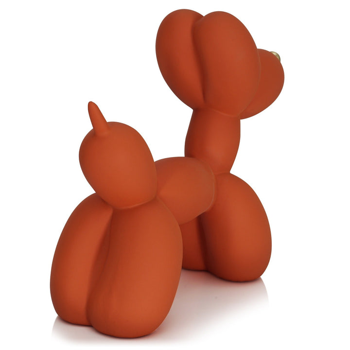 Orange Balloon Dog Sculpture for Shelf & Console Decor