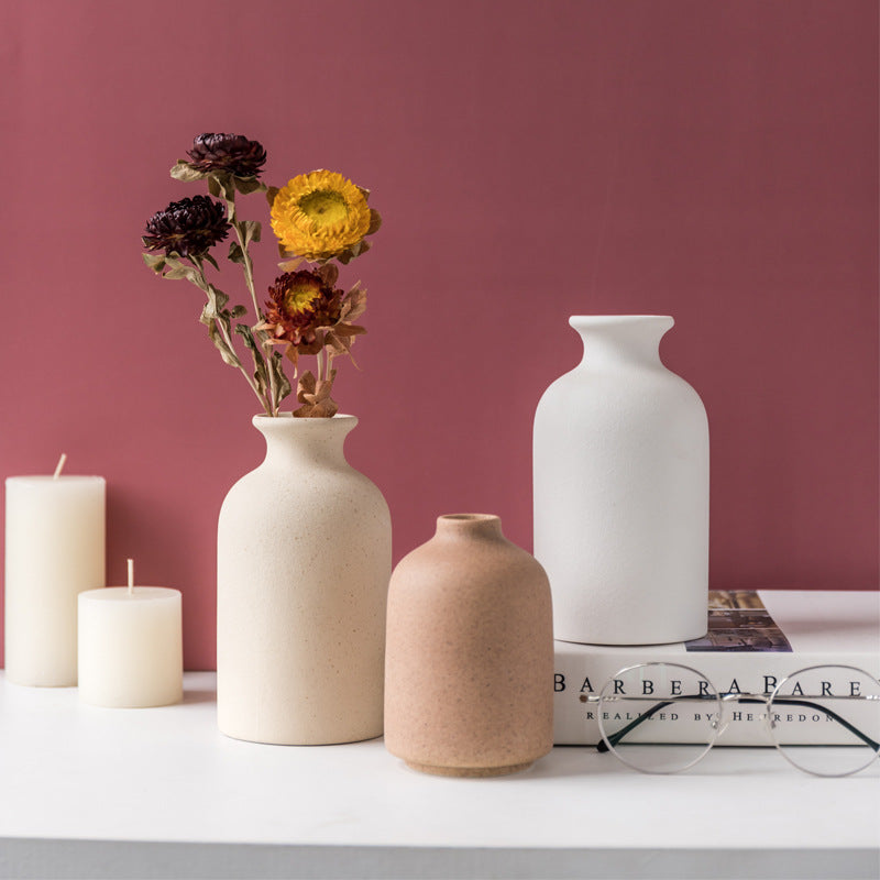 Frosted Ceramic Vase for Warm Nordic Table Styling