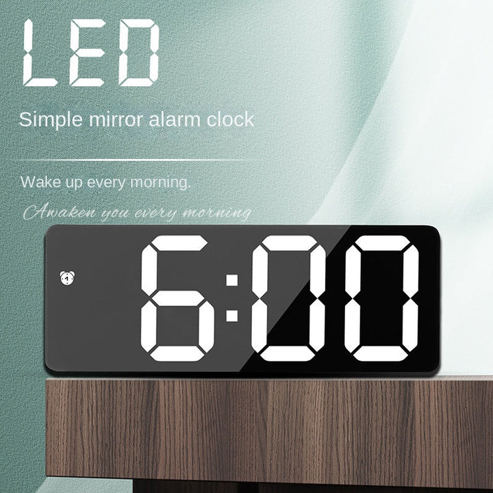 LED Alarm Clock With Mirror Display and Dual Power