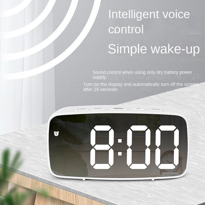 LED Alarm Clock With Mirror Display and Dual Power
