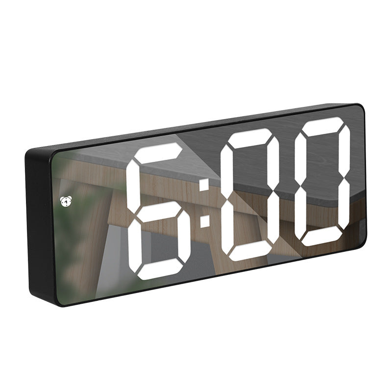 LED Alarm Clock With Mirror Display and Dual Power