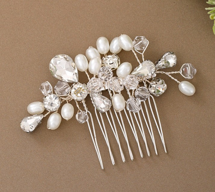 Crystal Pearl Bridal Hair Comb for Wedding Updos