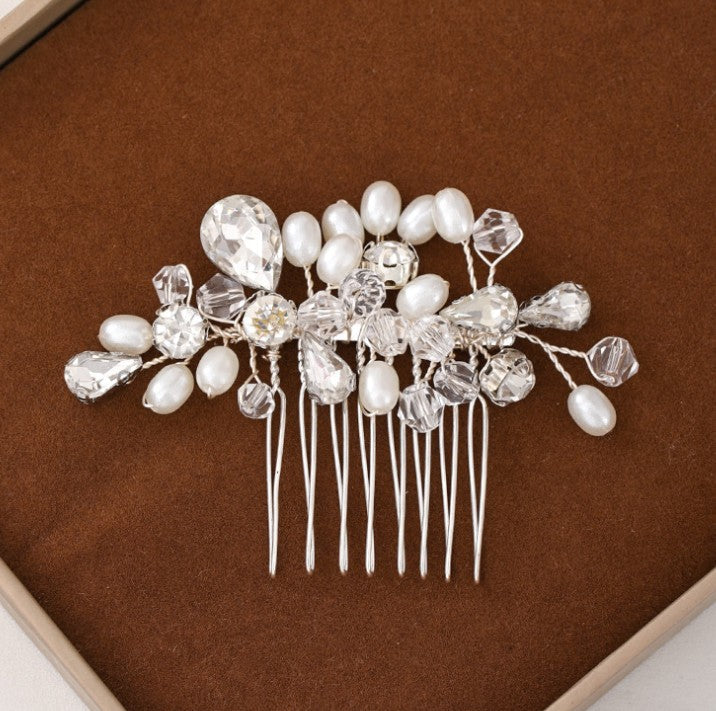 Crystal Pearl Bridal Hair Comb for Wedding Updos