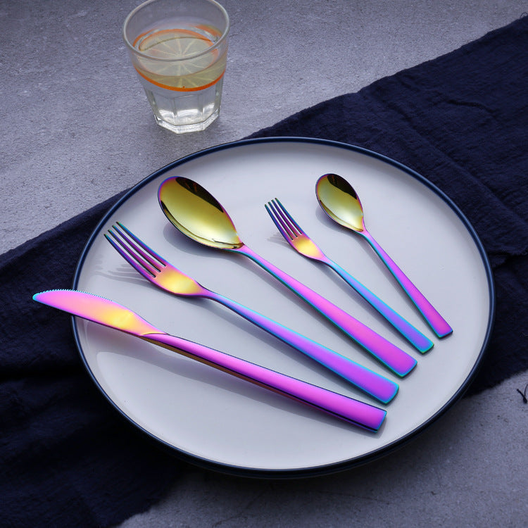 Stainless Steel Flatware Set, 5-Piece Mirror-Polished