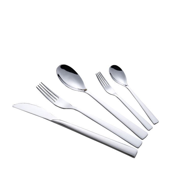 Stainless Steel Flatware Set, 5-Piece Mirror-Polished