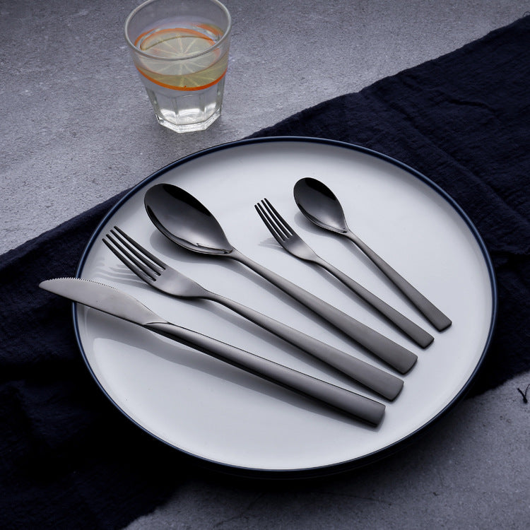 Stainless Steel Flatware Set, 5-Piece Mirror-Polished