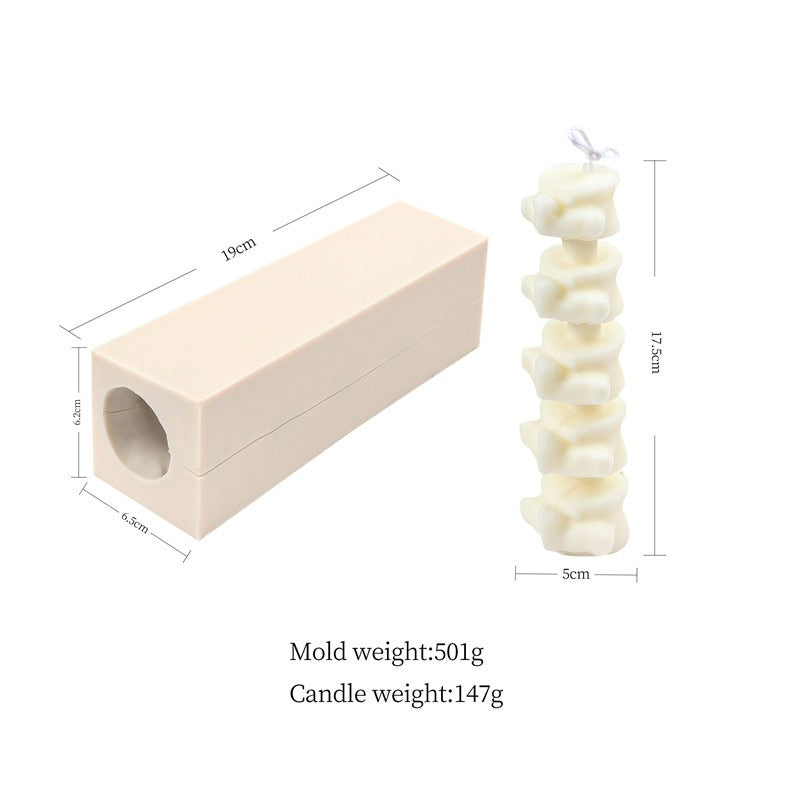 Human Spine Candle Mold for Gothic Halloween Decor
