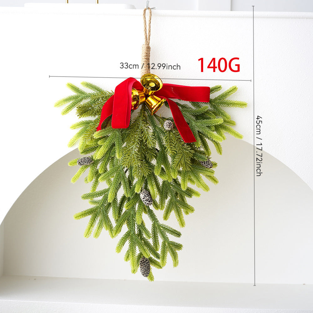 Inverted Christmas Pine Hanging Decoration with Bells