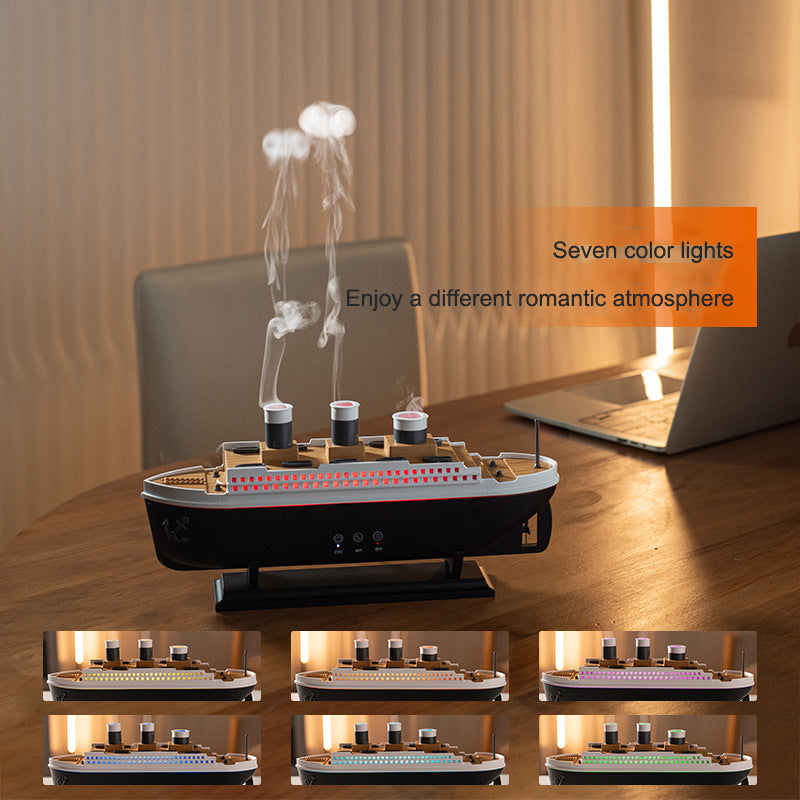 Aromatherapy Diffuser Cruise Ship With Colorful Mist