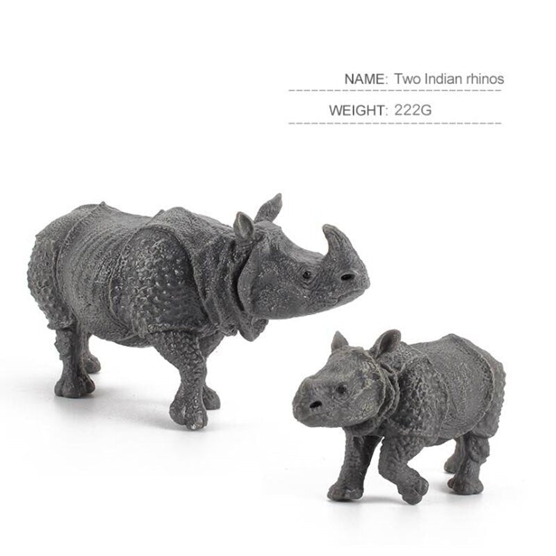 Indian Rhino Figures for Imaginative Animal Learning