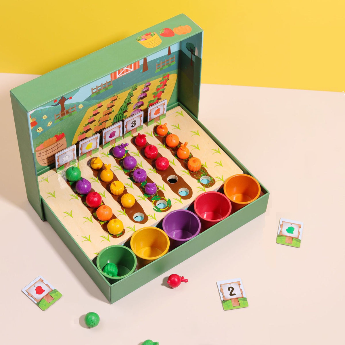 Wooden Color Sorting Farm Game for Preschool Learning