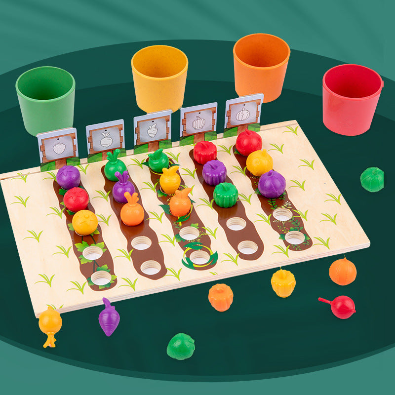 Wooden Color Sorting Farm Game for Preschool Learning