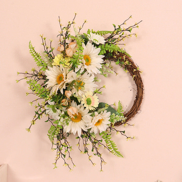 Artificial Flower Wreath for Rustic Front Door Decor